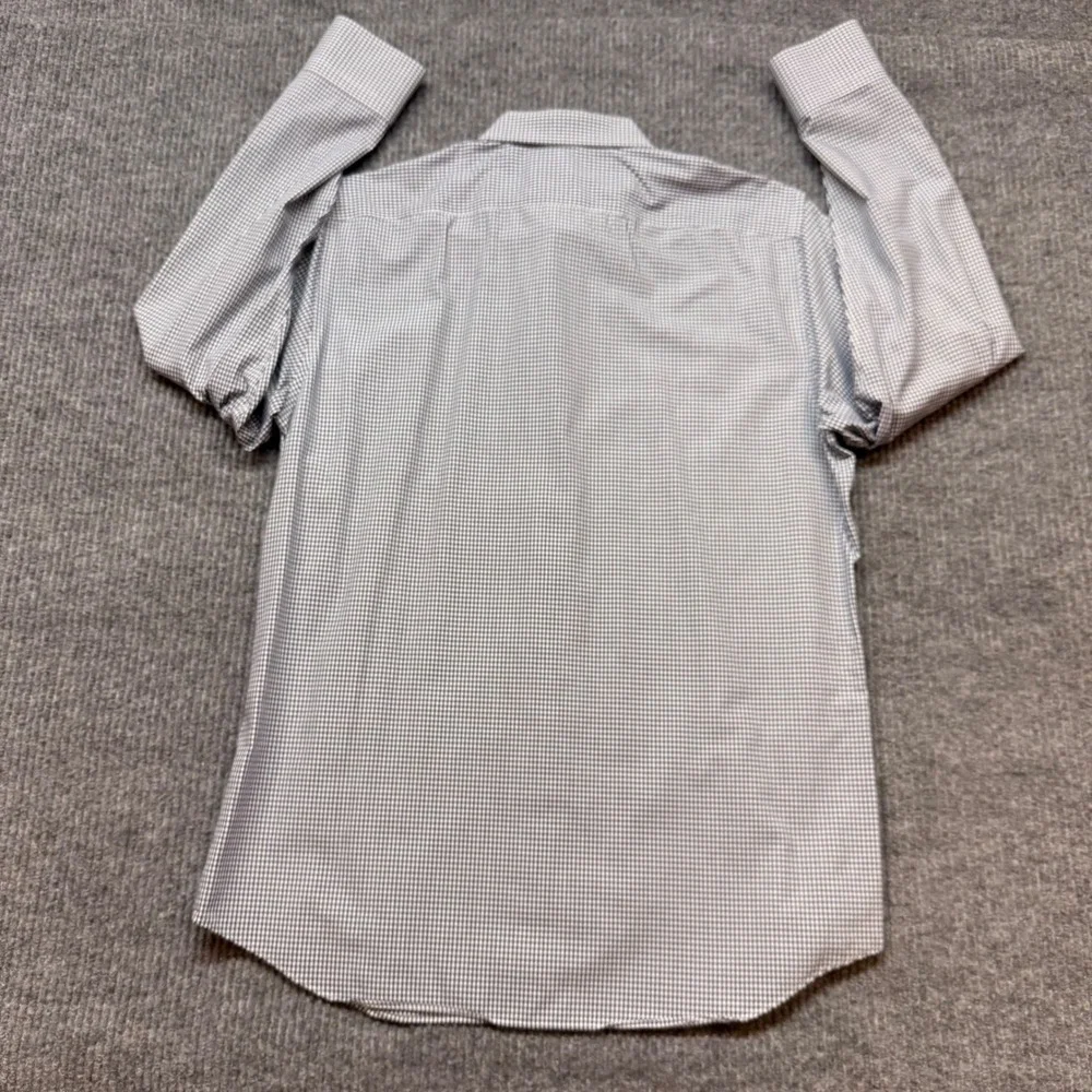 Banana Republic Non-Iron Slim Fit Shirt Mens L Blue White Gingham Button Down